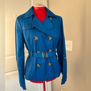 Grace Elements Teal Double-Breasted Trench Coat